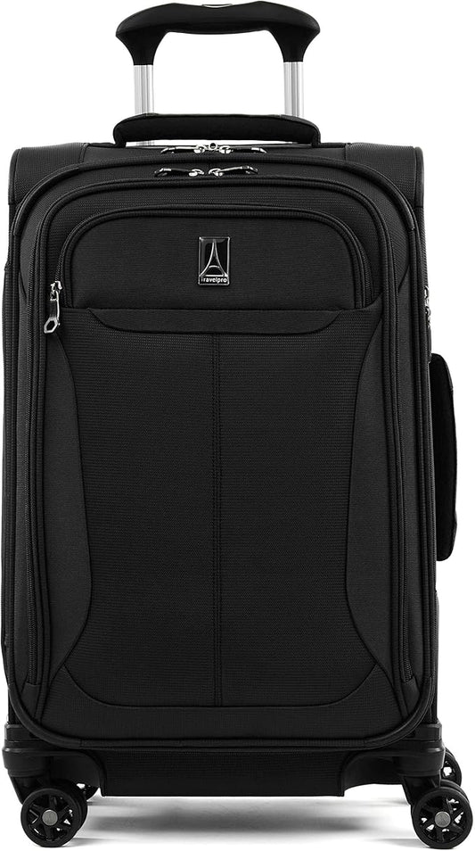 Travelpro Tourlite Softside 21" Expandable Luggage with 4 Spinner Wheels, Lightweight Suitcase, Carry-On, Black