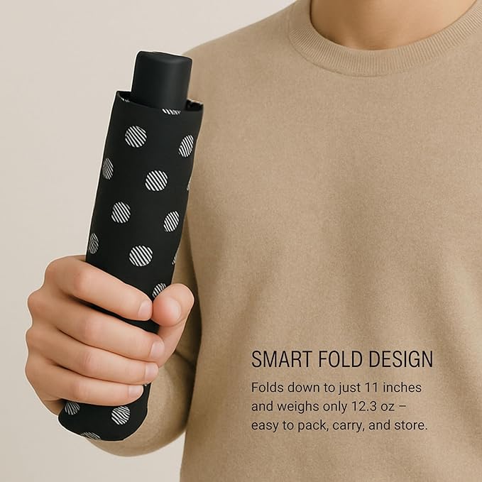 Knirps A.200 Medium Duomatic Windproof Umbrella for Adults – Automatic Open Close 38.5" Canopy, Travel Case Included