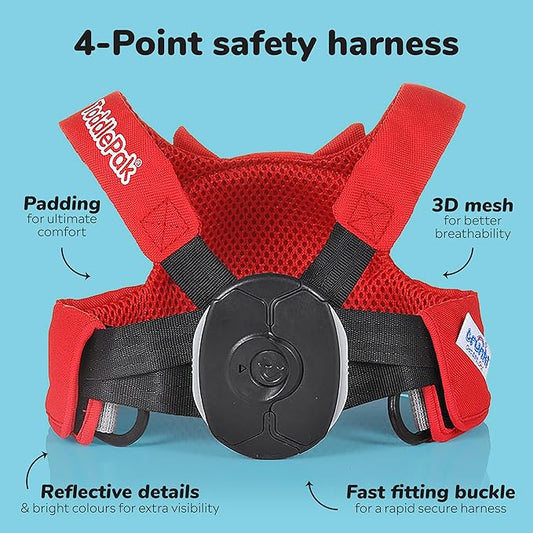 Trunki Toddler Leash - Fuss Free Toddler Walking Reins & Kids Safety Harness | Baby Leash for Kids – Felix Fox (Red)