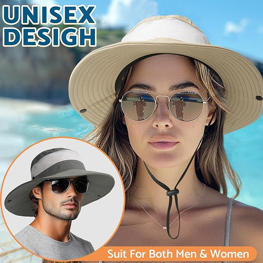 PFFY Sun Bucket Hats for Women Men UV Protection Wide Brim Fishing Hat Beach Outdoor Essentials