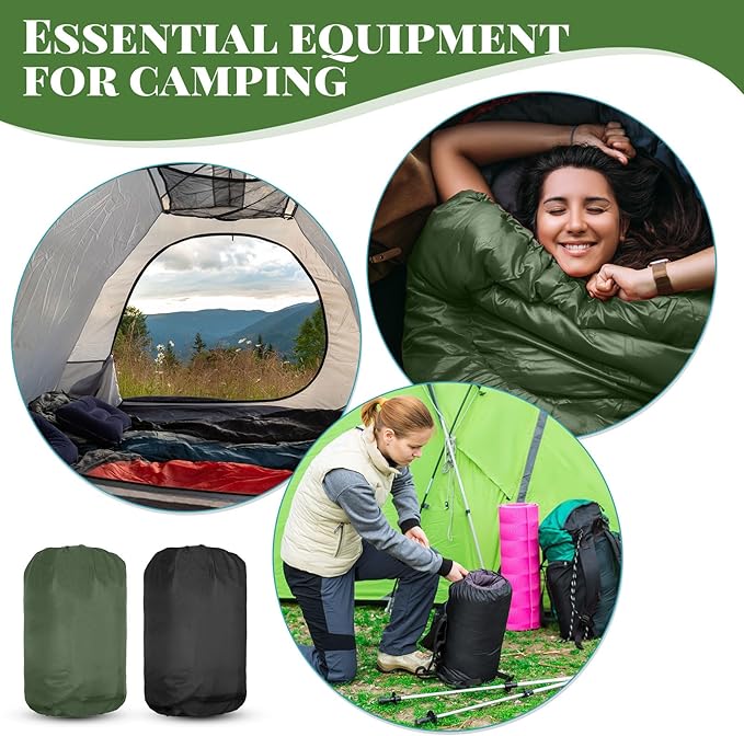 VitalCozy 24 Pcs Sleeping Bags for Adults Bulk Lightweight Waterproof Backpacking Camping Sleeping Bag with Compression Sack, Portable Compact for Winter Hiking Outdoor Camping Essential