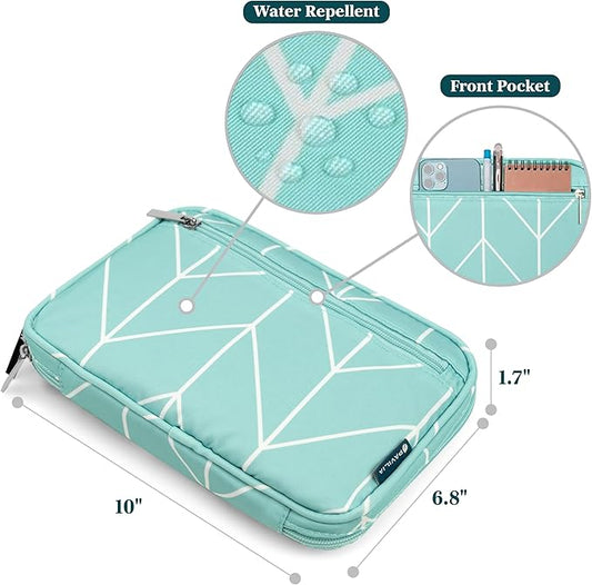 PAVILIA Soft Electronic Organizer Travel Case, Travel Cord Organizer Bag, Small Cable Tech Storage Pouch, Travel Accessories Essentials Must Haves for Mobile Phone, USB, Cord, Charger, Teal