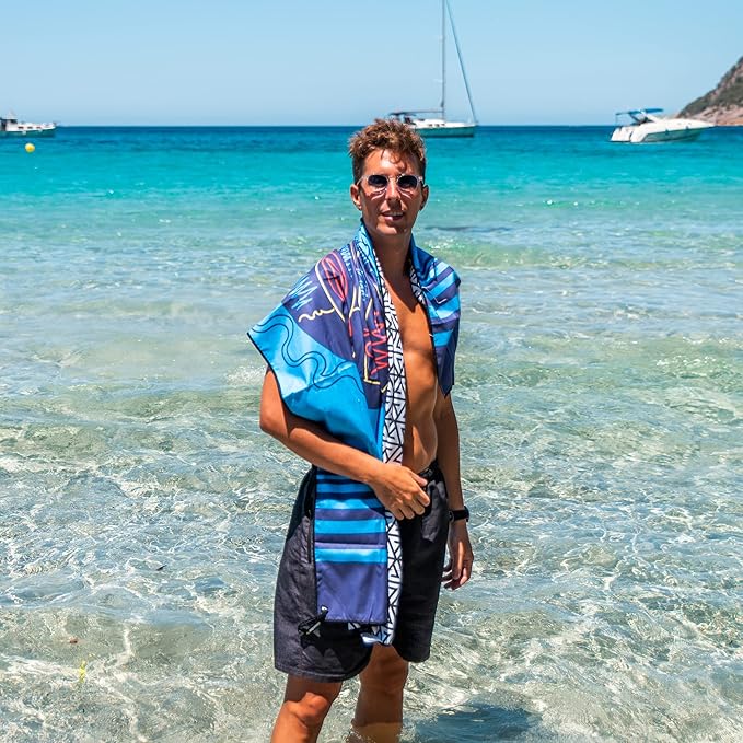 4Monster Microfiber Beach Towel Quick Dry,Super Absorbent Lightweight Travel Towel for Swimmers, Sand Free Camping Towel, Beach Towels for Pool,Swim,Water Sports,Yoga