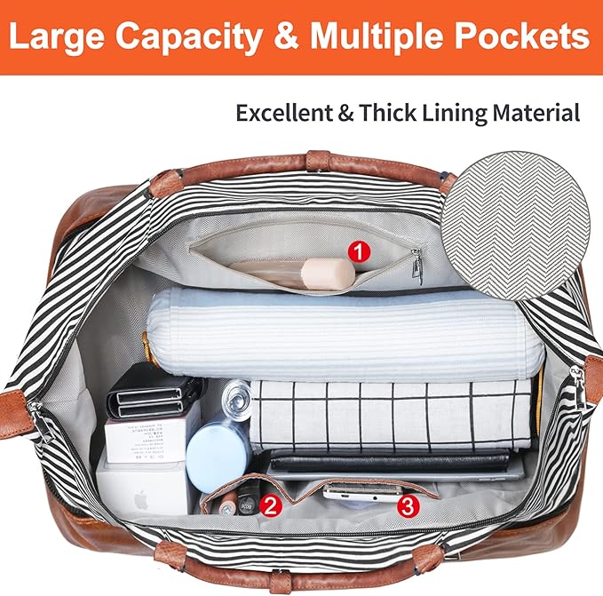 IBFUN Weekender Bags for Women, 21" Weekender Travel Bag, Travel Duffle Bag with Shoe Compartment Carry on Overnight Duffel Bag for Weekend Travel Business Trip, 3PCS