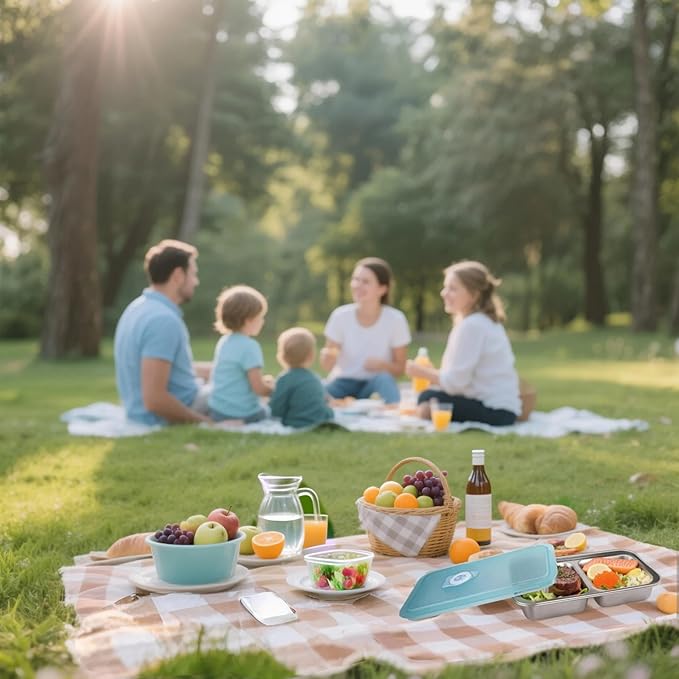 Stainless Steel Snack Containers,Separate Compartments for Reuse,Suitable for Lunch, Snacks and Other Scenarios,Suitable for Dining Out and Camping. (6pcs)