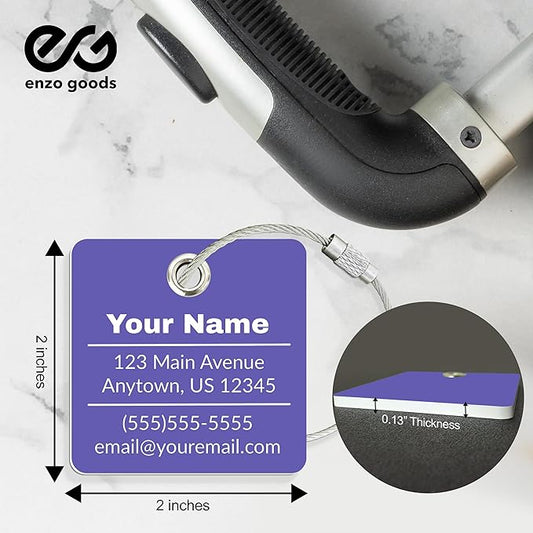 Personalized Luggage Tag | 2 Pack | Custom Luggage Tags for Suitcases | Kids Backpack Tag | 10 Color Options & Choose Font, Font Color