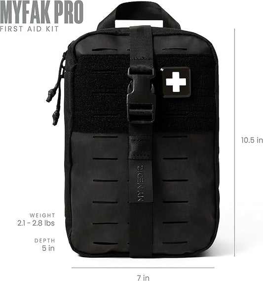 MY MEDIC MyFAK PRO Ifak First Aid Kit - 140 Life Saving Trauma and Medical Items - HSA FSA Survival Kit for Camping or Your Car - Black