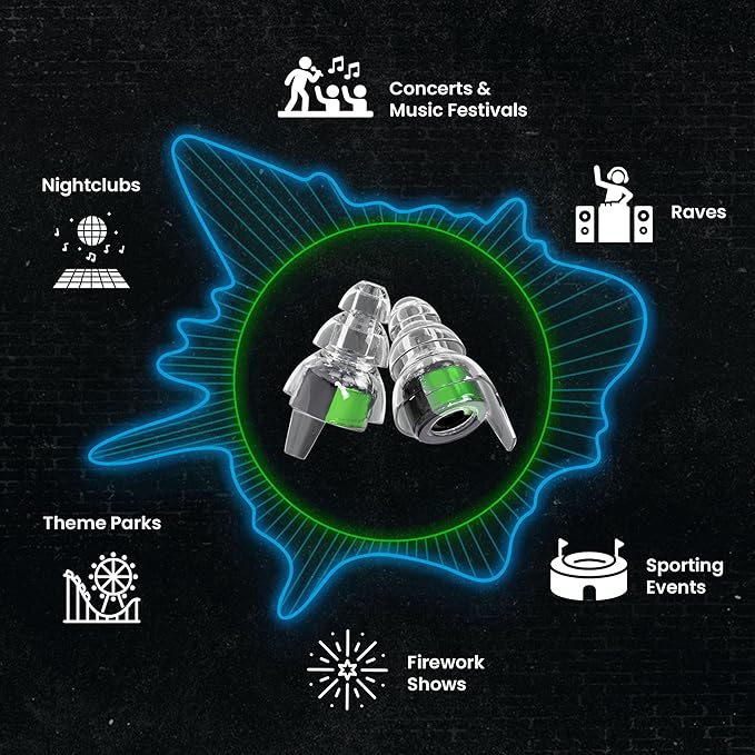 Eargasm High Fidelity Earplugs: When We were Young Edition - Noise Reducing Ear-Plugs for Hearing Protection at Music Festivals, Concerts, Raves, Live Events, Loud Environments and More