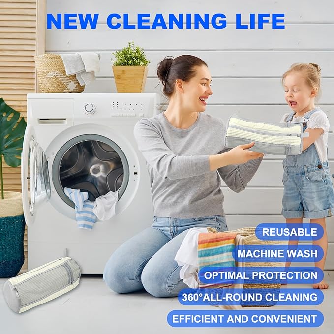 Shoe Washing Bag for Washing Machine - Durable Shoe Washing Machine Bag for Most Children's Shoes (Small White 2PCS)