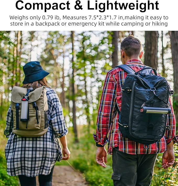 Solar Rechargeable Camping Lantern, Rechargeable Flashlights with 6000mAh Battery 13 Light Modes IP66 Waterproof Led Rechargeable Light for Outdoor Power Outage Emergency Hurricane