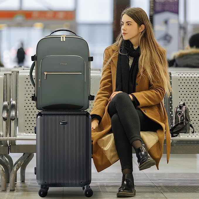 LOVEVOOK 50L Large Travel Backpack for Women Men Fits 17 Inch Laptop, Carry on Backpack for Traveling on Airplane, Personal Item Bag Airline Approved, Business Causal Weekender Backpacks