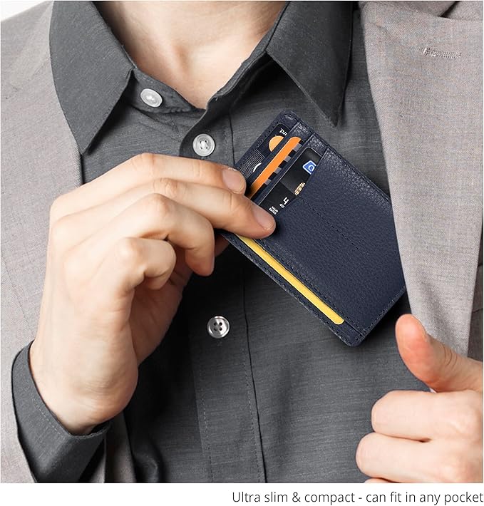 Oak Leathers Leather Slim Minimalist Wallet for Men & Women RFID Front Pocket Leather Card Holder Wallets