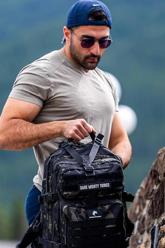 AMERICANPHOENIX 45L Elite Tactical Backpack | 3X Stronger Work & Military Backpack | Water Resistant and Heavy Duty | 3 Day MOLLE Bug Out Bag (Dark Forest)