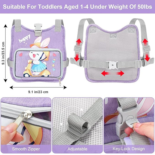 Accmor Toddler Harness Backpack Leash, Collapsible Kids Harness + Anti Lost Wrist Link, Cute Rabbit Child Leash for Outdoor Travel, Portable Baby Walking Harness Protector Wristband Strap for Girls