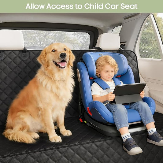 Dog Car Seat Cover for Back Seat, Waterproof Pet Bench Seat Cover for Dogs, Scratchproof Nonslip Reat Seat Protector for Cars, Trucks, SUVs
