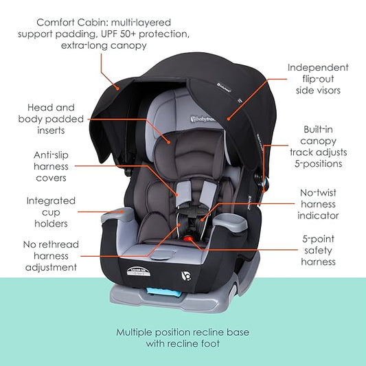 Baby Trend Cover Me™ 4-in-1 Convertible Car Seat, Dark Moon