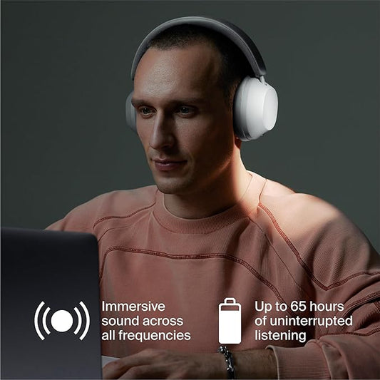 Clemm Ambience Over-Ear Headphones with Microphone, Noise Cancelling and Transparency Mode, 65H Playtime, Memory Foam, Graphite