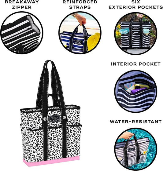 SCOUT Rocket Pocket Tote - Multi-Pocket Travel, Nurse, Teacher, Mom Tote, 7 Pockets Total, Two Sets of Straps, Folds Flat