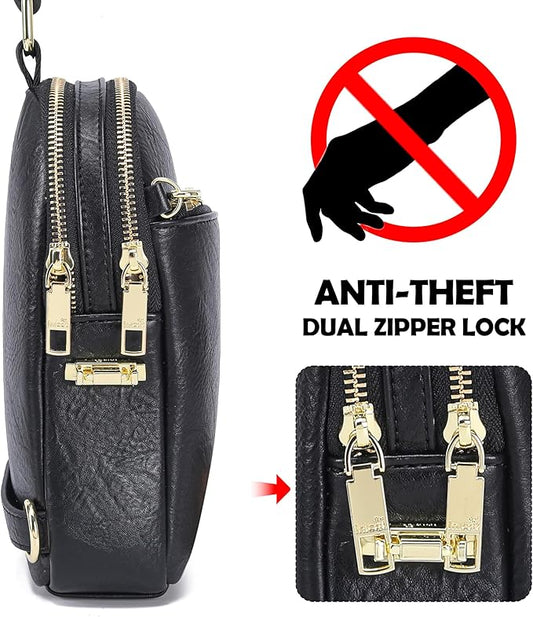 INICAT RFID Blocking Sling Bag Anti Theft Crossbody Bags Women Valentine's Day Gifts Travel Purses Vegan Leather