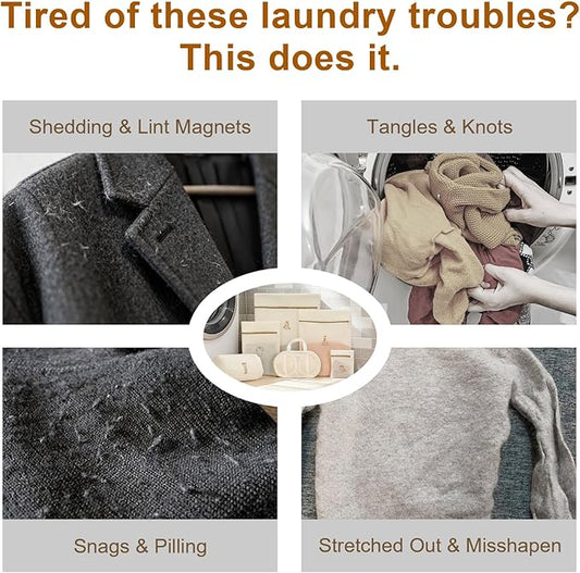 6Pcs All-New Upgraded Mesh Laundry Bags, Durable Lingerie Bags for Washing Delicates, Underwear, Bra, Shoes, Socks, Laundry Bag Mesh Wash Bags for College Dorm, Laundry Room (6 Sizes, Classified Use)