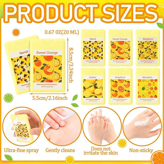 Dansib 24 Pack Mist Hydrating Hand Sanitizer Spray Refillable Scented Hydrating Hand Sanitizer Portable Travel Size Daily Outdoor Activities Essential for Partner Colleague Household Gifts