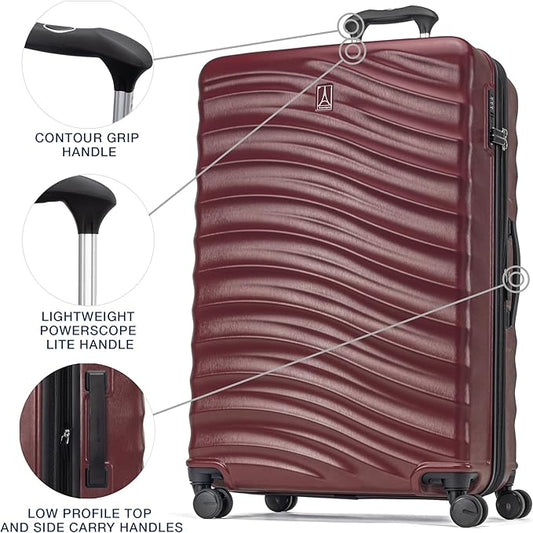 Travelpro Maxlite Air V2 Hardside Expandable Luggage, 8 Spinner Wheels, Lightweight Hard Shell, TSA lock, Cabernet, 2-Piece Set (21/28)
