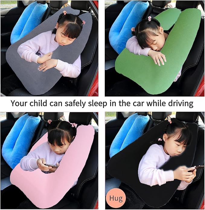 Travel Pillow Car Pillow Kid Car Sleeping The Sleeping Aid for Adults and Kids on Road Trips Sponge Kids Travel Pillow Provides Body and Head Support Gray