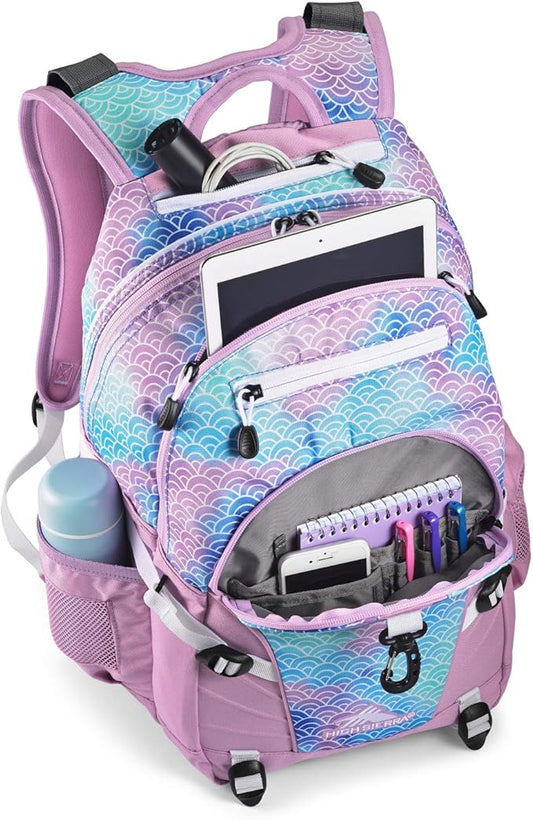 High Sierra Loop Backpack, Travel, or Work Bookbag with tablet sleeve, One Size, Rainbow Scales