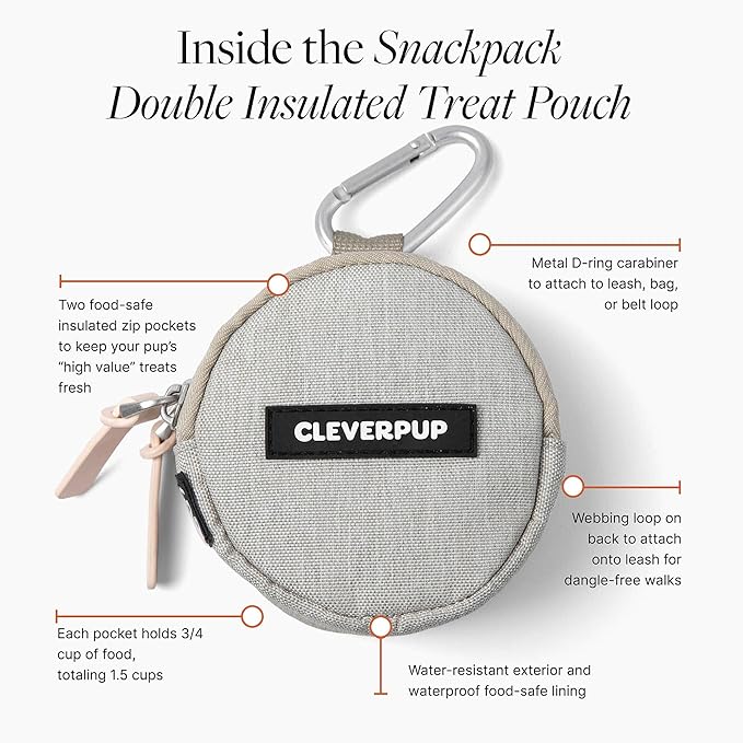 Nomad Large Collapsible Dog Bowl in Sand & Snackpack Double Insulated Treat Pouch in Sand