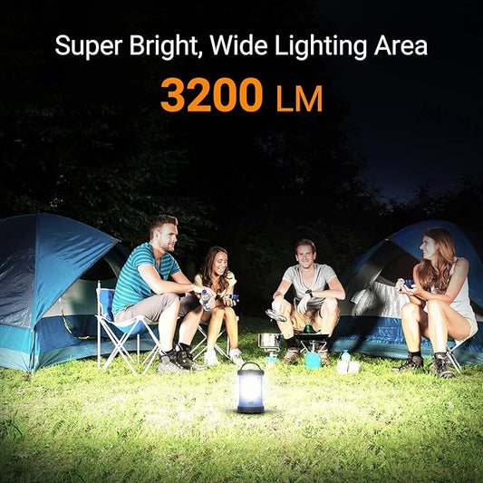 Camping Lantern, 3200LM LED Lanterns for Power Outages, 4600mAh Phone Charger & Rechargeable Lantern, 5 Light Modes Lantern Flashlight for Hurricane/Emergency/Storm, CT CAPETRONIX Camping Accessories