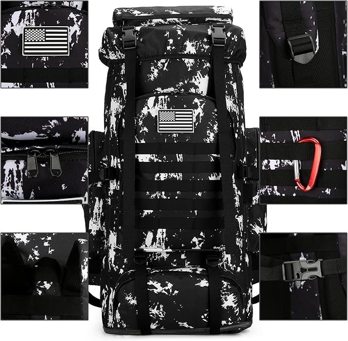 Hiking Backpack for Men 70L/100L Camping Backpack Military Rucksack Molle 3 Days Assault Pack for Climbing