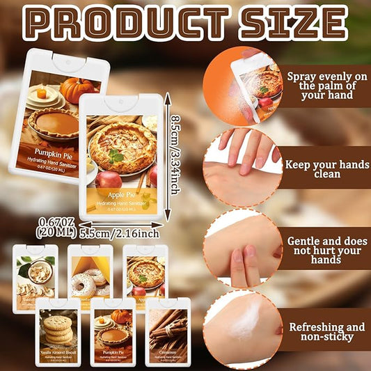 24 Pack Hand Sanitizer Spray Bulk Travel Size Mini Hydrating Hand Sanitizer Pocket Spray for Women Staff Coworker Teacher Holiday Party Favors