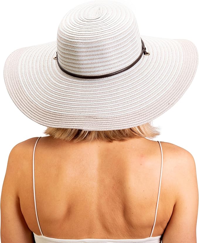 Sloggers Women's Wide Brim Braided Sun Hat with Wind Lanyard - UPF 50+ Maximum Sun Protection