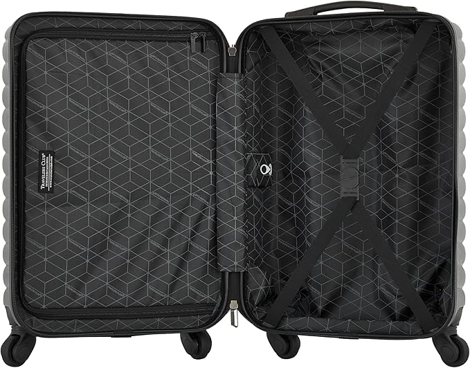 Travelers Club 22-Inch Gilroy Rolling Hardside Carry-On Luggage, Black