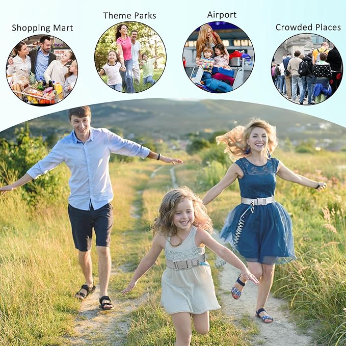 JXM Upgraded Child Waist Harness with Lock for Hands-Free Safety Walking, Adjustable Tether for Outdoor Travel