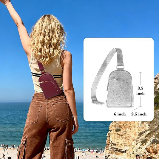 INICAT RFID Blocking Sling Bag Anti Theft Crossbody Bags Women Valentine's Day Gifts Travel Purses Vegan Leather