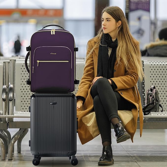 LOVEVOOK 50L Large Travel Backpack for Women Men Fits 17 Inch Laptop, Carry on Backpack for Traveling on Airplane, Personal Item Bag Airline Approved, Business Causal Weekender Backpacks