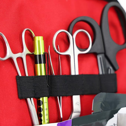 Lightning X Value Compact Medic First Responder EMS/EMT Stocked Trauma Bag w/Basic Fill Kit A - RED