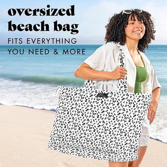 Fit & Fresh Large Beach Bag for Women - Extra Large Travel Tote With Pockets