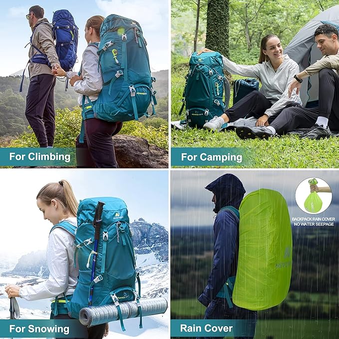 N NEVO RHINO Internal Frame Hiking Backpack 50/60/65/70/80L, Mountain Climbing Camping Backpack Daypack Waterproof Rain Cover | Mountain Climbing, Camping Backpack, Daypack, Waterproof, Rain Cover