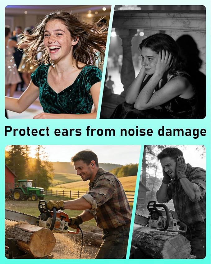Ear Plugs for Sleeping,30db Noise Reducing Earplugs with 8 Eartips and Carry Case,Reusable earplugs for Sleep,Focus,Snoring,Shooting,Motorcycle,Airplanes,Musicians. (Black, L-M-S-XS)