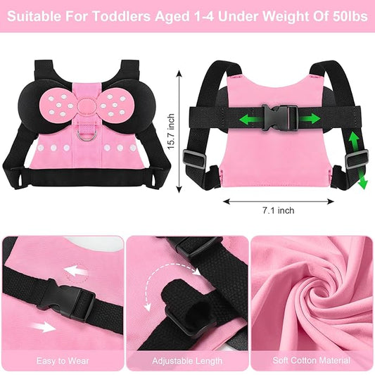 Accmor Toddler Harness Leashes + Anti Lost Wrist Link, Cute Kids Harness Child Leash for Girls, Adorable Child Anti Lost Leash Baby Walking Harness Belt Strap Protector for Outdoor Travel
