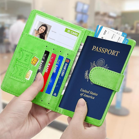 Herain Passport Holder for Travel Cruise Essentials, 2 Pcs Passport Cover Wallet Case Women Men Family, RFID Passports Book Card Holders Travel Accessorie Gifts Must Haves