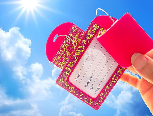 Glittering Red Diamond Luggage Tag - Sparkling Rhinestone, Bling Baggage Identifier for Suitcases & Handbags & Backpack - Stylish Travel Accessory, 1 Pcs