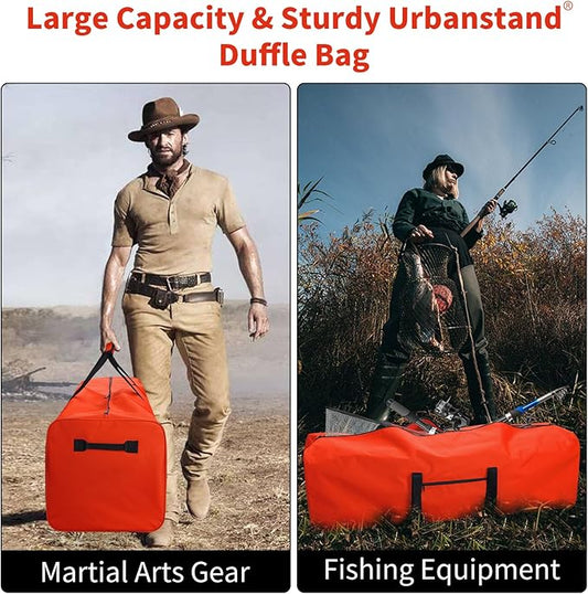 Urbanstand 52 Inch Large Duffle Bag for Travel Camping Sport Equipment Storage Bag with 2-way Lockable Zippers Orange