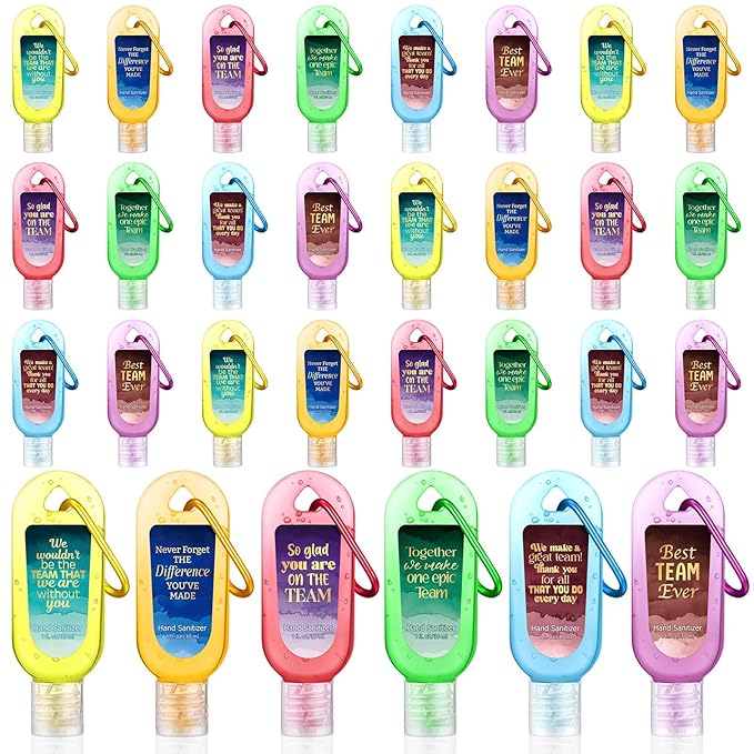 24 Pack Appreciation Hand Sanitizers Keychains Mini Hand Sanitizers Gel Travel Size Appreciation Thank You Gifts Bulk for Employee Staff Coworker Team Teacher Nurse Gift