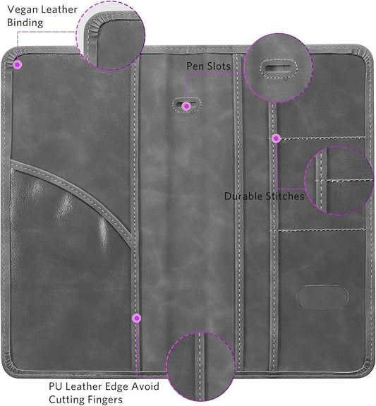CoBak Car Registration and Insurance Holder - Vehicle Glove Box Car Organizer,Auto Truck Comparment Accessories Case with Magnetic Closure for Driver License,Cards