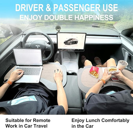 Smasener for Tesla Model 3 Model Y Car Laptop Table, Car Dining Table Tray, Foldable Large Size Multipurpose Tesla Car Tray, Tesla Accessories