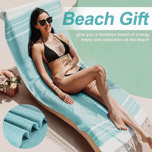 Genovega 6 Oversized Turkish Beach Bath Towel Set Bulk 74"x38" Extra Large Sand Free Quick Dry Swimming Camping Pool Clearance Towels Blanket Essentials Adult Multi Coral Pink Rhombus