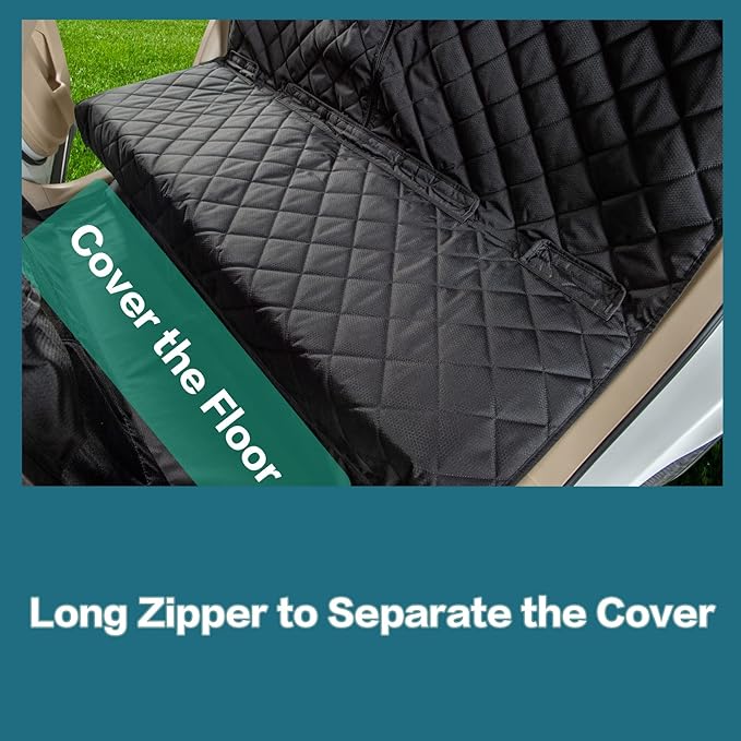 Car Seat Cover for Dogs All Covered Back Seat Cover with Mesh Window, Bench and Hammock Seat Cover Combination Detachable Pet Seat Cover Suitable for Most Vehicles (Black, Standard)